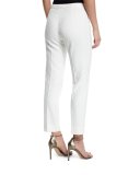 Circle Jacquard Slim Pants, White 