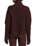 Chunky Cowl-Neck Sweater, Cordovan