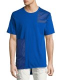 Tonal Patchwork T-Shirt, Blue