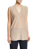 V-Neck Sleeveless Cashmere Sweater