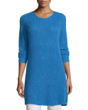 Shaker-Knit Organic Linen Sweater