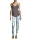 Airbrush Palm-Printed Sport Leggings