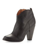 Madeline Leather Ankle Boot, Black