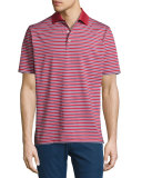 Russell Striped Stretch-Knit Polo Shirt, Red