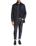 Wool-Silk Overcoat, Navy