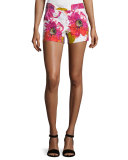 Floral Cotton-Blend Shorts, Multicolor