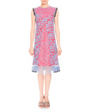 Harry Sleeveless Lace Dress, Provence Blue/Red