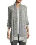 Organic Peruvian Cotton Boucle Cardigan, Ash-Soft/White