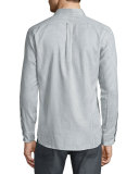 Gingham Woven Sport Shirt, Gray Pattern