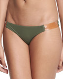 Leather-Strap Swim Bottom