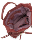 Everette Leather Satchel Bag, Burgundy
