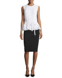 High-Waist Pencil Skirt, Black