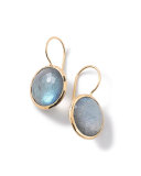 18k Gold Lollipop Drop Earrings, Blue