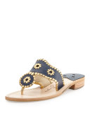 Nantucket Whipstitch Thong Sandal, Midnight/Gold