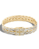 Modern Chain Bracelet in 18K Gold with Diamonds