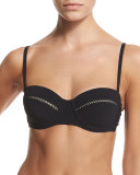 Lattice-Insert Underwire Swim Top