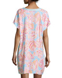 Harlow Printed Tunic Dress, Breakwater Blue