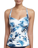 Twist-Front Tankini Swim Top, White