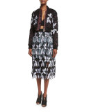 Patchwork Guipure Lace Midi Skirt