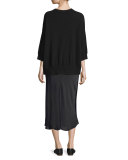 Crewneck Long-Sleeve Cashmere Sweater