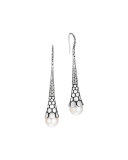 Dot Silver Pearl Drop Earrings