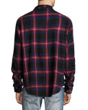 Flannel Plaid Shirt, Red/Navy/White