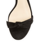 Clarita Suede 60mm City Sandal, Black