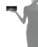 Tuxedo Crystal-Trim Satin Clutch Bag, Black/Silver