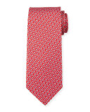 Interlocking Gancini Silk Tie, Red