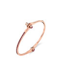 Baguette Ruby Handcuff Bracelet in 18K Rose Gold