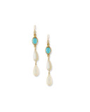 Penda Light Horn & Turquoise Drop Earrings