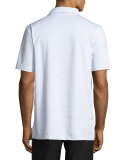 Sean Chesapeake Striped Jersey Polo Shirt, Cottage Blue