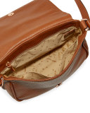 Mystery Small Leather Crossbody Bag, Cognac