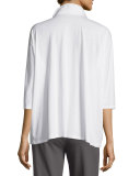 Collared 3/4-Sleeve Easy Jersey Shirt 