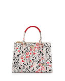 Medium Debossed Floral Galleria Tote Bag