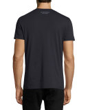 Floral-Print Pocket T-Shirt, Navy