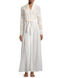 Phedra Lace-Bodice Long Robe, White