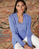 Stretch Silk Jersey Tank, Plum 