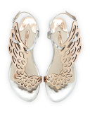 Seraphina Angel-Wing Sandal, Rose Gold/Silver