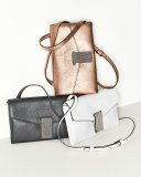 Mini Envelope Crossbody with Monili Closure, Dark Gray