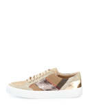 Salmond Sequined Check Low-Top Sneaker, House Check/Pale Pink