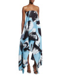 Hester Strapless Printed Cocktail Dress, Blue