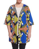 Fila Half-Sleeve Bold-Print Jacket, Plus Size 