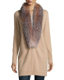 Cashmere Fox Fur Collar Cardigan  