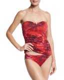 Poppy Floral V-Wire Bandini Swim Top, Red