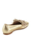 Wild Metallic Fringe Loafer, Light Gold