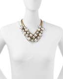 Decade Simulated Pearl Statement Necklace