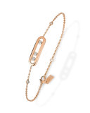 Baby Move Diamond Station Chain Bracelet in 18K Rose Gold, 0.10 tdcw