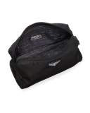 Medium Nylon Triangle Cosmetic Bag, Black (Nero)