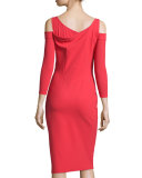 Kerrie Cold-Shoulder Cocktail Dress, Red